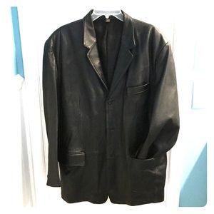 Mens Genuine Leather Blazer Sport Coat Jacket Lg
